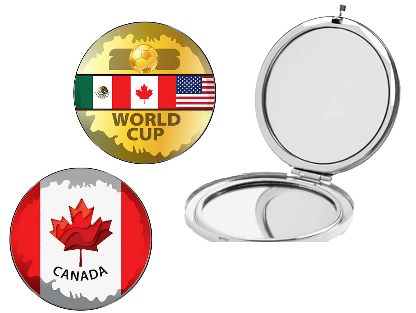 Canada Flag World Cup Compact Mirror