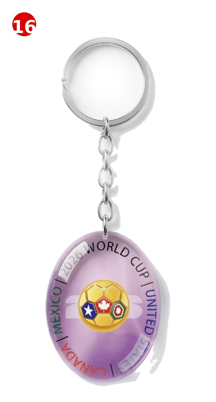 Oval Double-Sided Glass Pendant Keychain