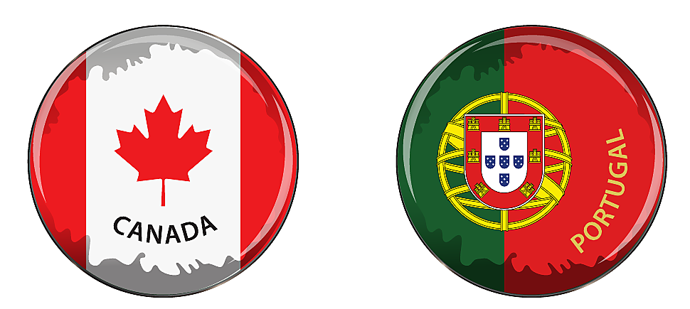 Canada Portugal Compact Mirror