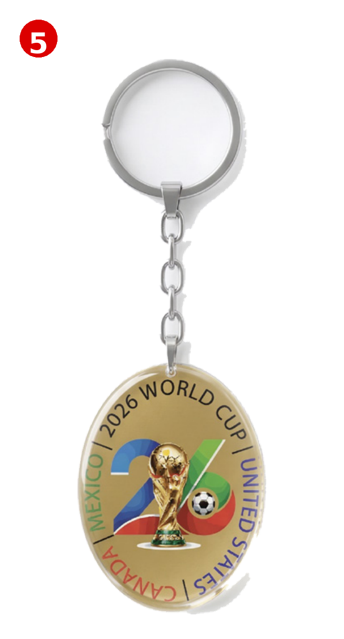 Oval Double-Sided Glass Pendant Keychain