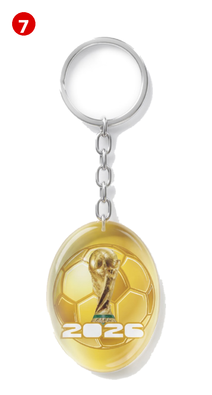 Oval Double-Sided Glass Pendant Keychain